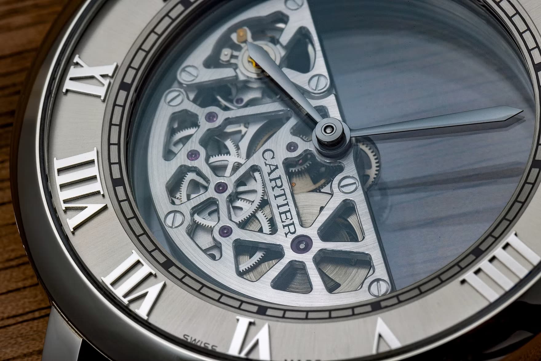 Cartier Masse Mysterieux detail hands and movement