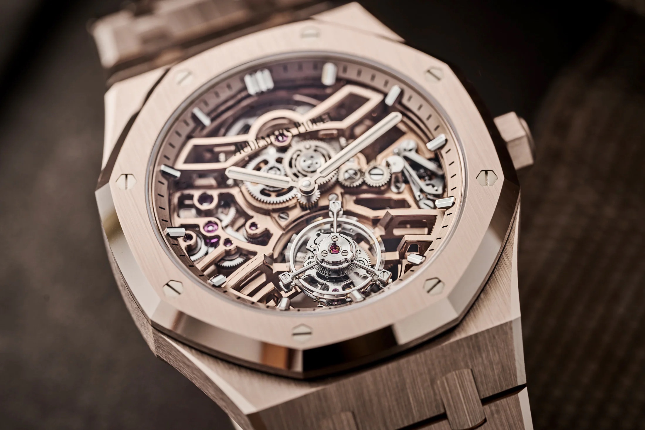 Audemars Piguet Royal Oak Self-Winding Flying Tourbillon Openworked in Sand Gold