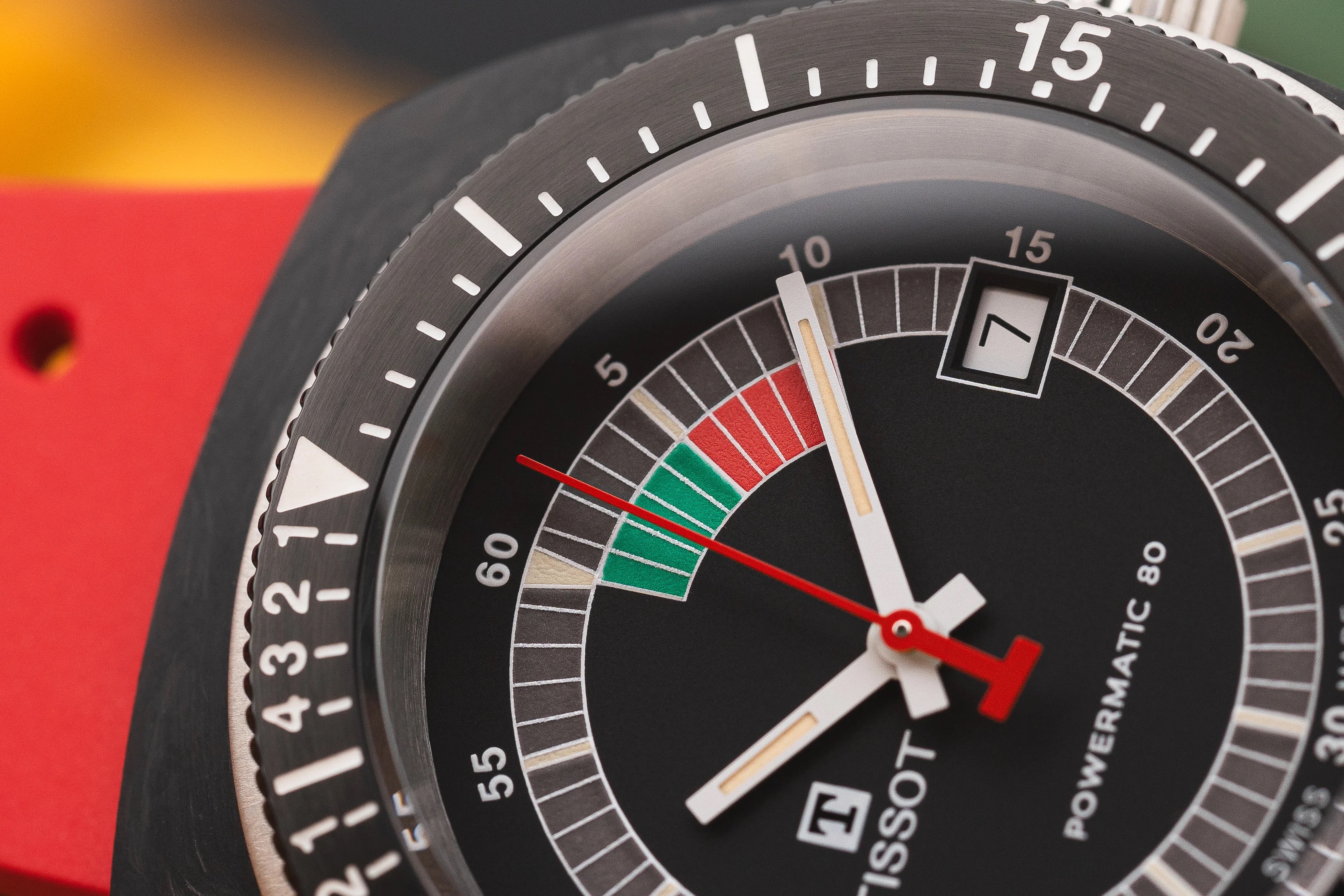 Close up of watch dial