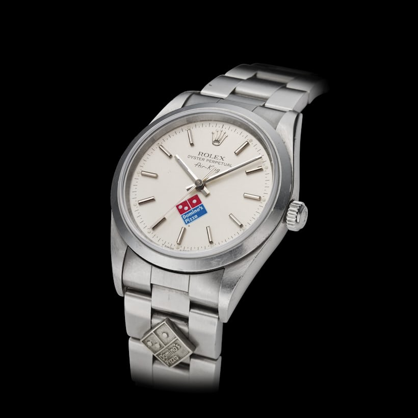 A Rolex Air-King "Domino's" that sold at Christie's