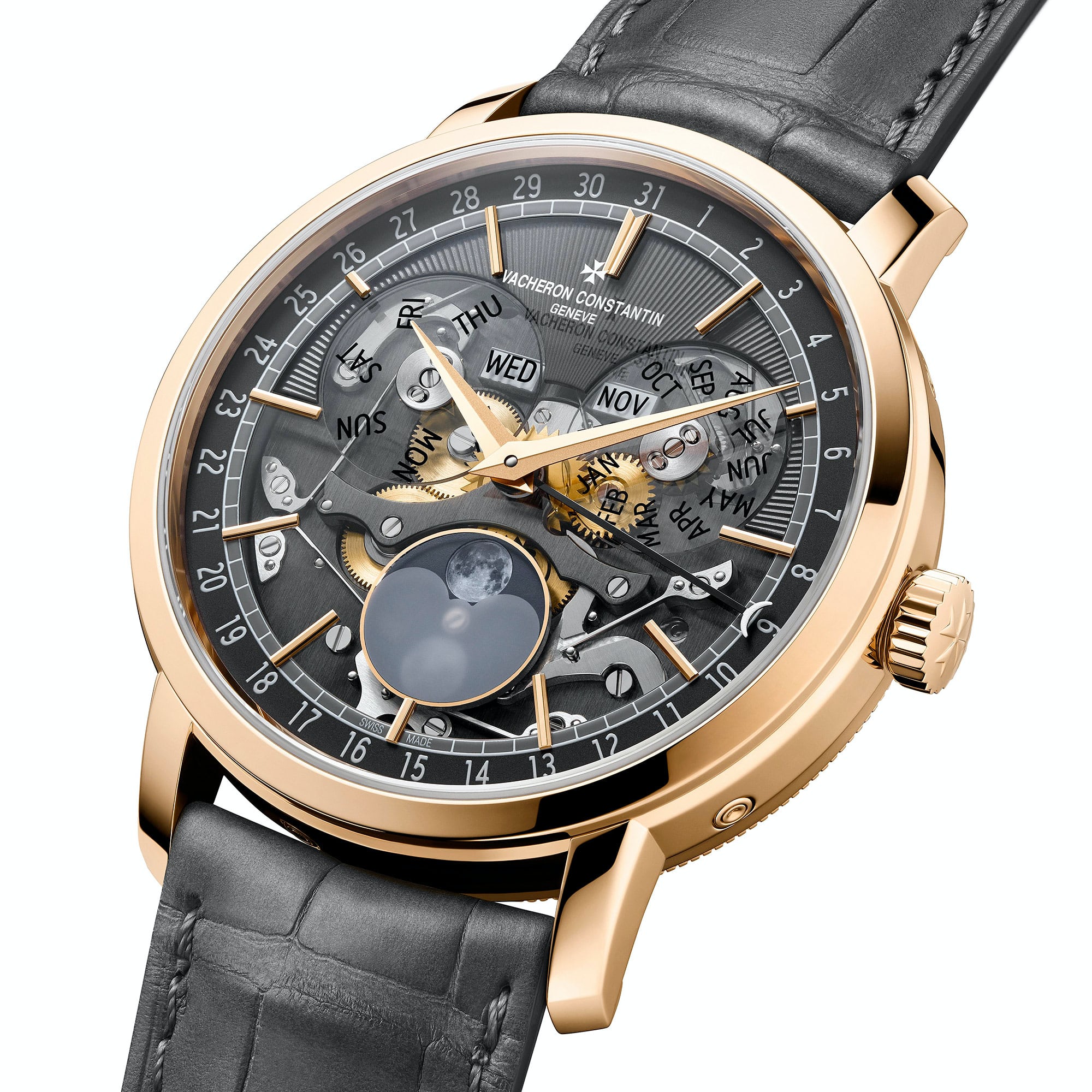 Vacheron Constantin Traditionnelle Complete Calendar Open Face dial side