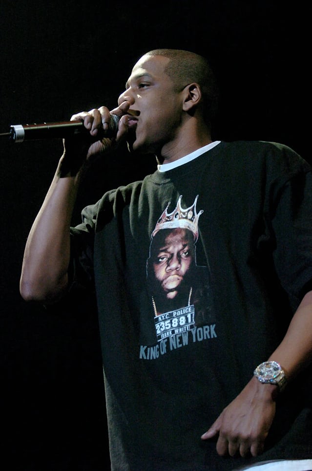 Jay-Z performing at MSG wearing a Five Time Zone