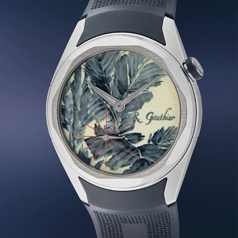 Unique Romain Gauthier with dial by renowned enameler Anita Porchet.