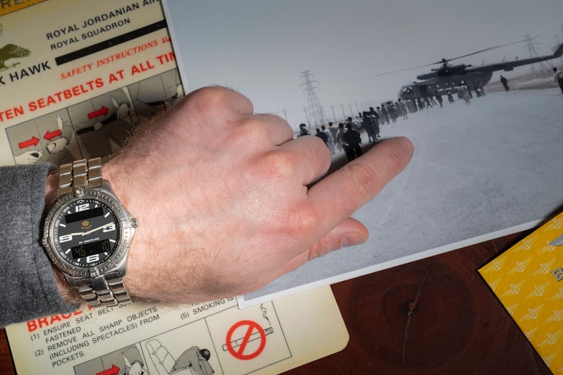 A Breitling watch on a wrist