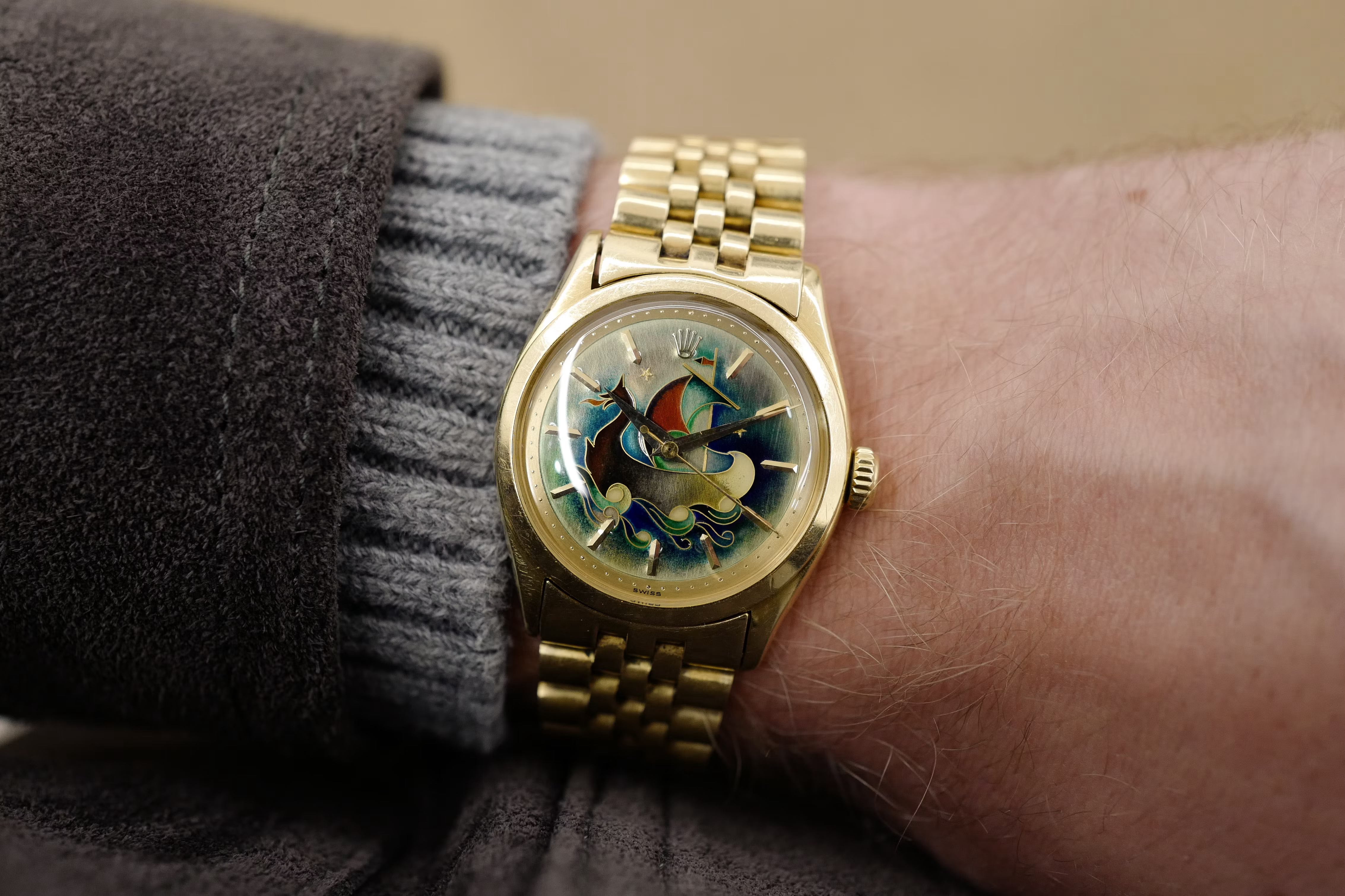 A Rolex enamel dial