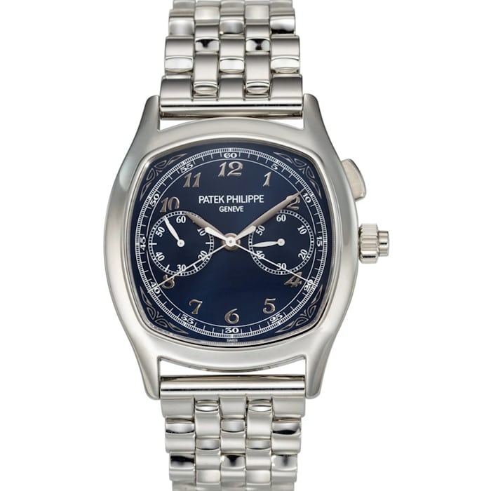PATEK PHILIPPE, REF. 5950⁄1A-010, AN EXCEPTIONALLY RARE STEEL CUSHION-SHAPED SPLIT-SECONDS MONOPUSHER CHRONOGRAPH WRISTWATCH ON BRACELET, LIMITED SERIES OF 10