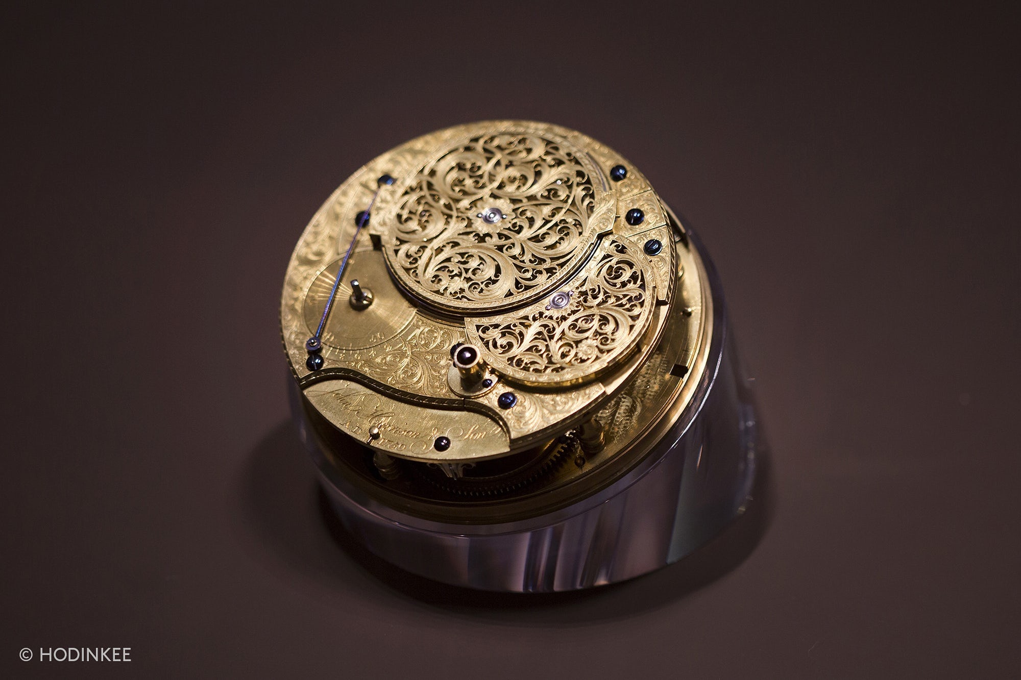 John Harrison's H4 marine chronometer, first tested aboard the HMS Deptford, 1761. On display in the Royal Observatory.