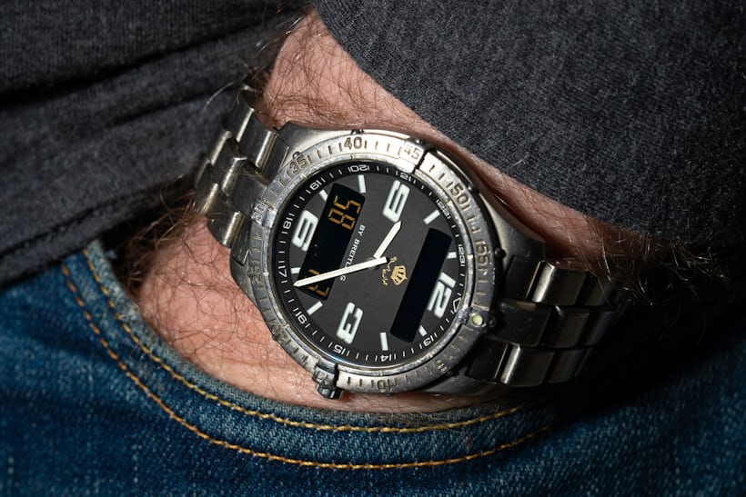 A Breitling watch on a wrist