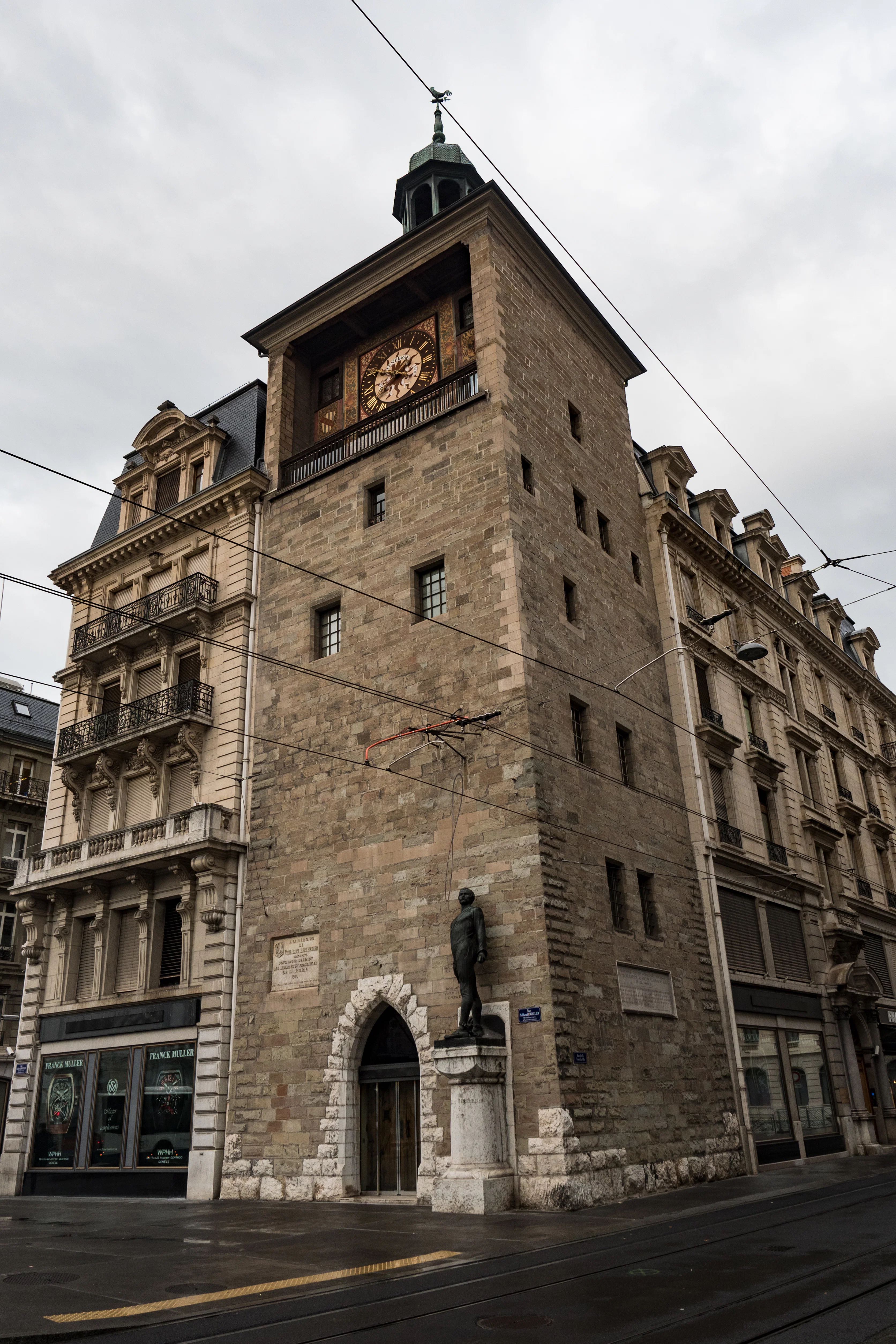 tour a l'ile, tower and clock, Geneva
