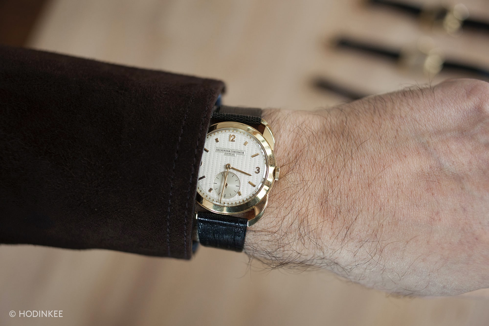 Vacheron Constantin With Guilloche Dial And Claw Lugs wrist shot