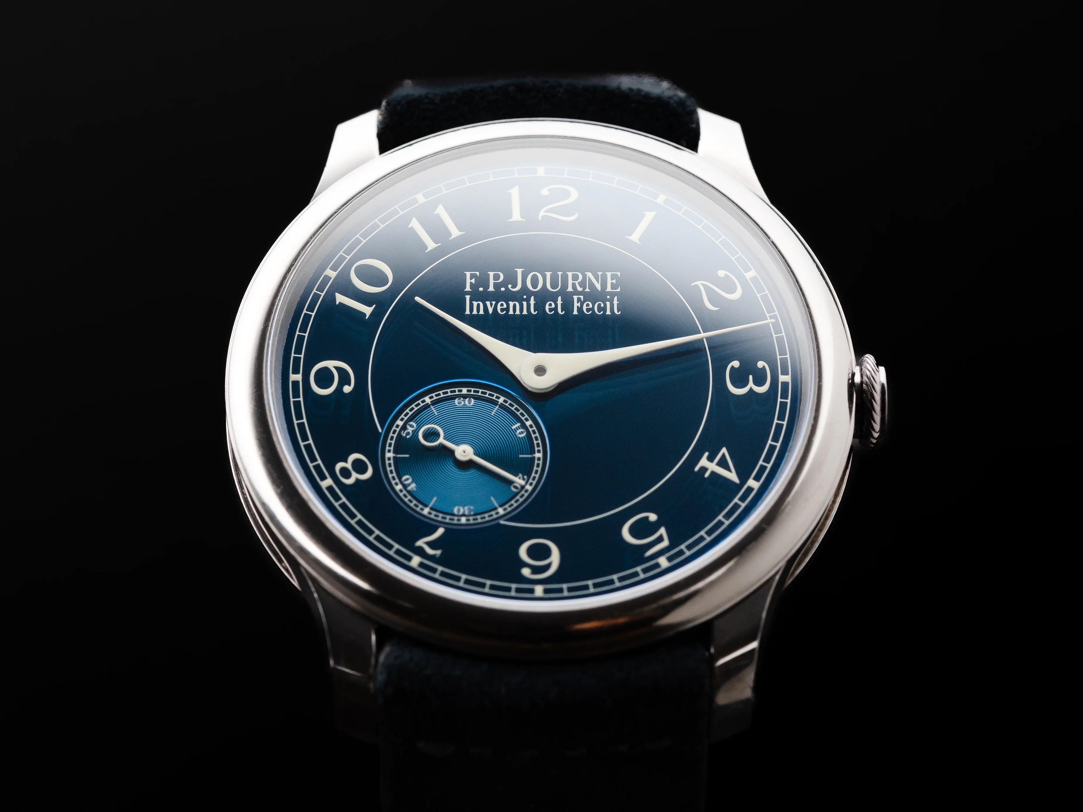 full face of watch in black background