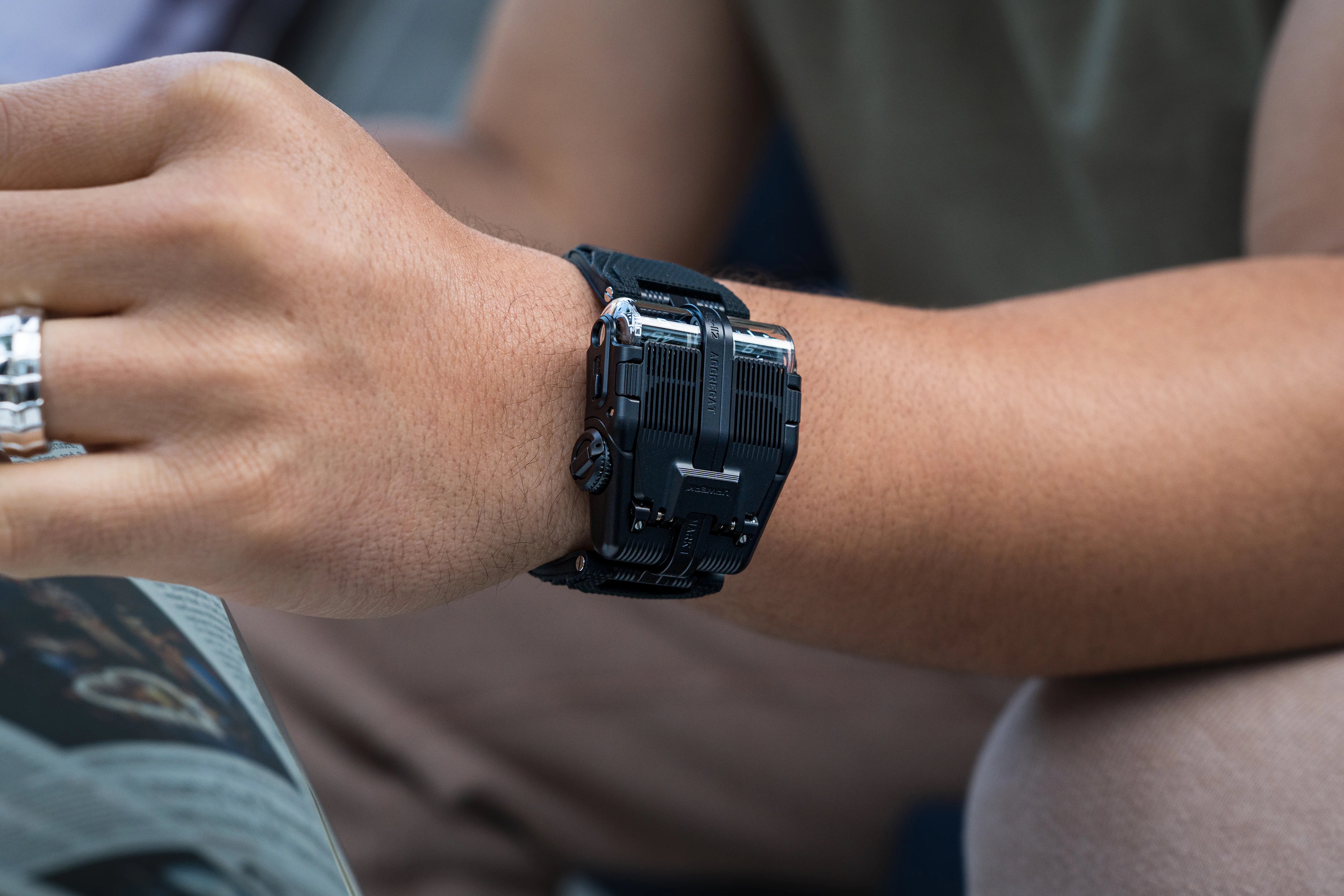 black watch on wrist