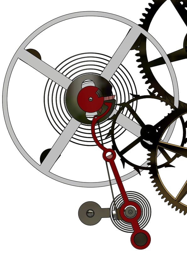 A diagram illustrating Pages' pivoted detent mechanism with patented "anti-tripping" mechanism. 