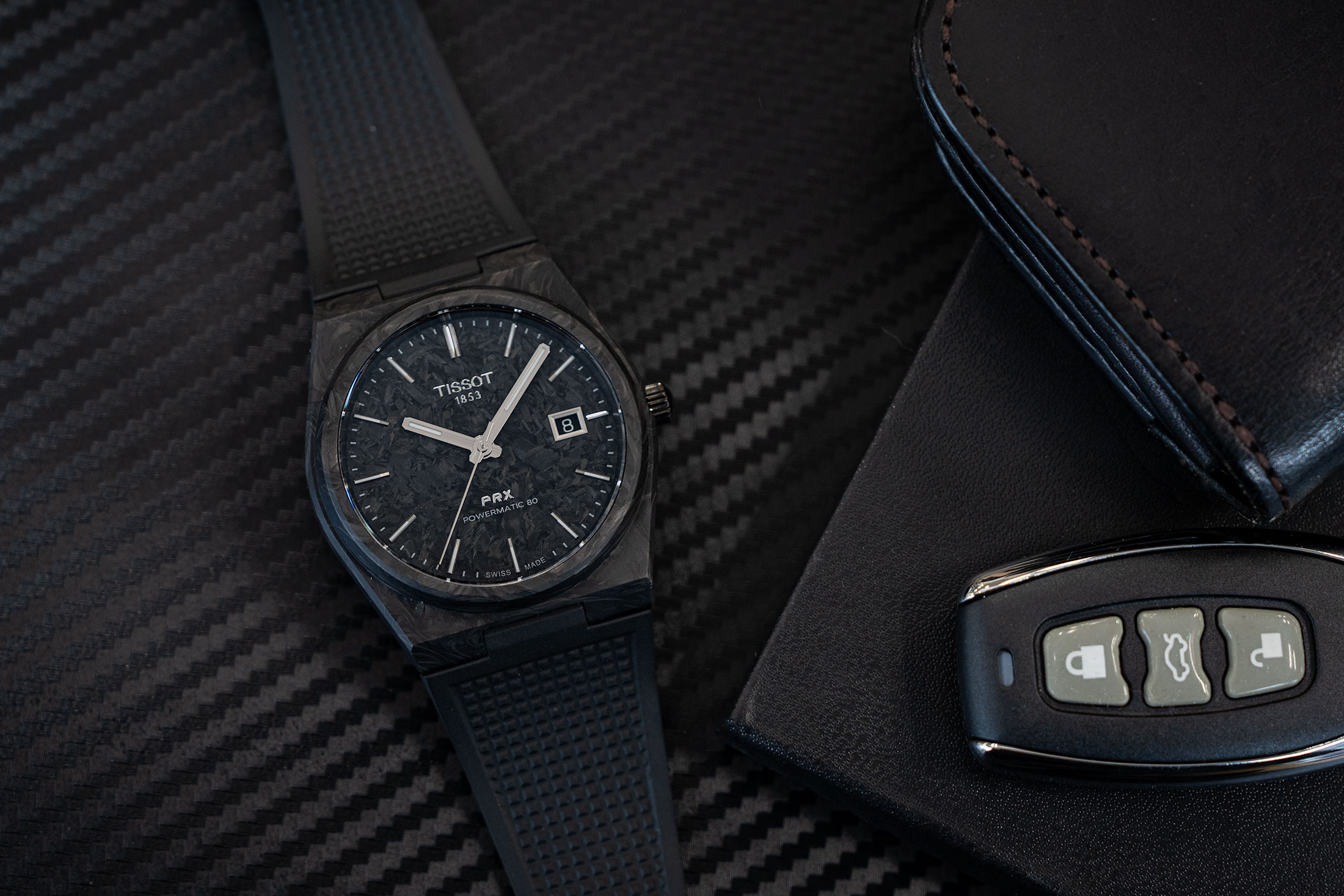 マイクロブランド　フォージドカーボン　TISSOT PRXオマージュ 自動巻き マイクロブランド フォージドカーボン TISSOT PRXオマージュ