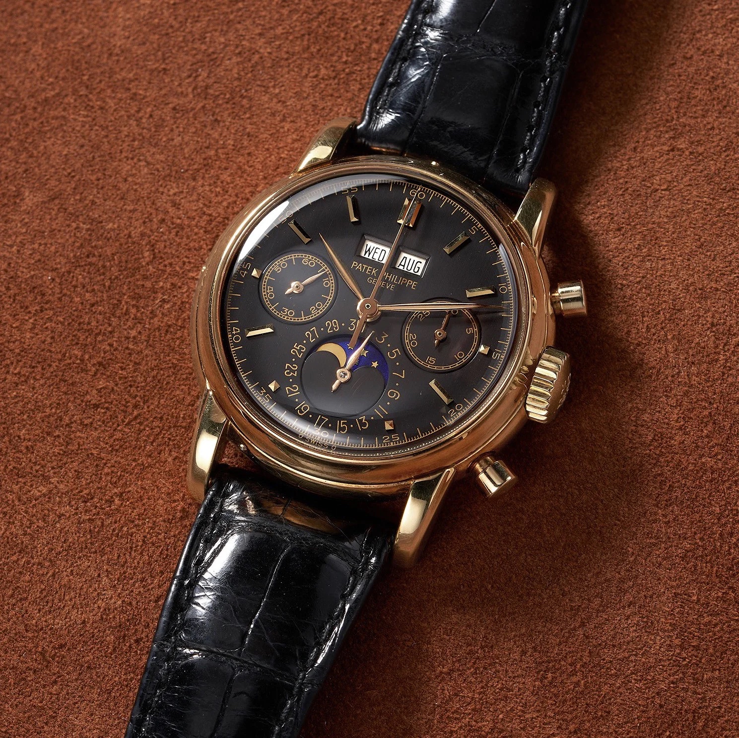 Gold Patek Philippe 2499 black dial