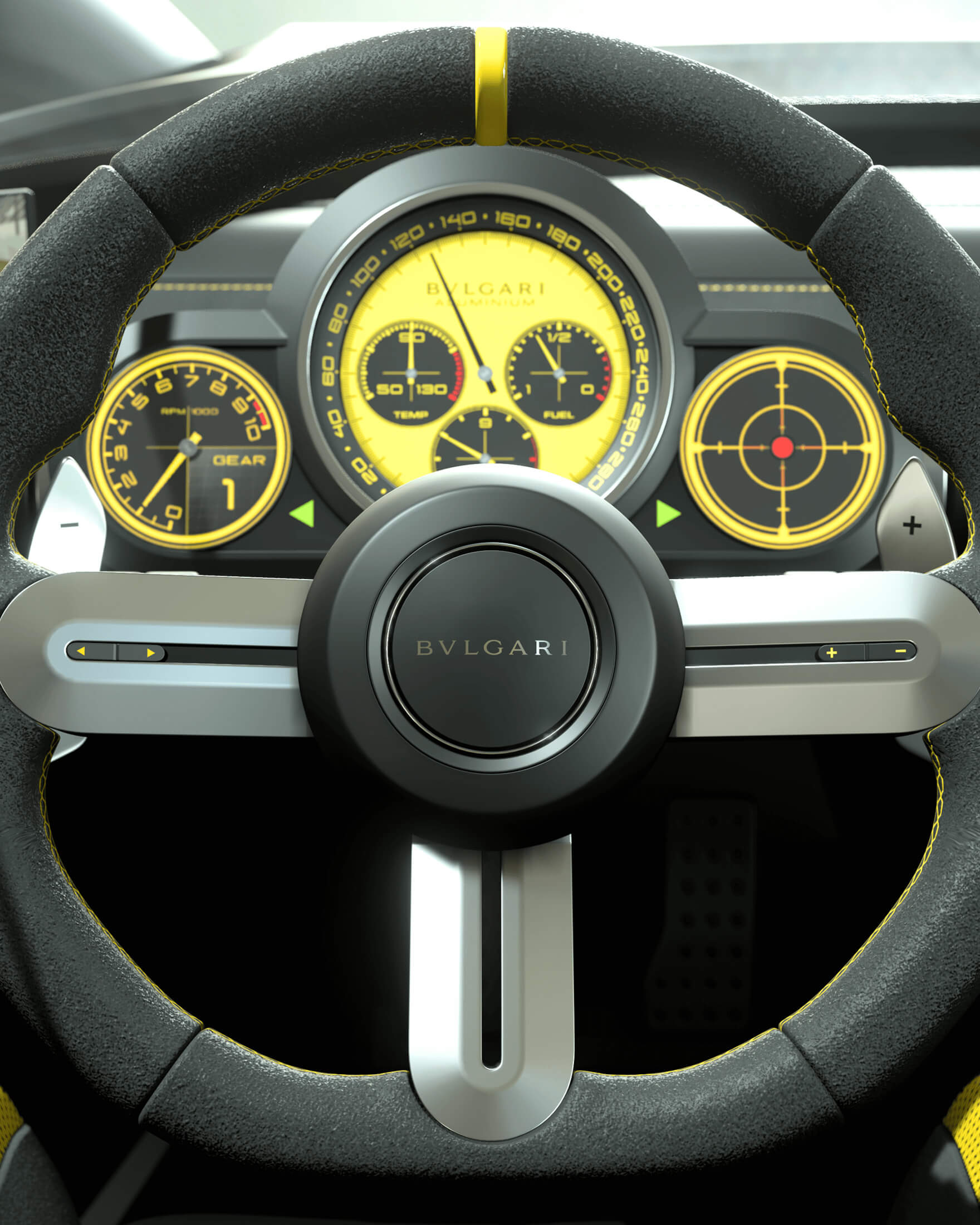 ブルガリ アルミニウム ビジョン GTコンセプトカーのダッシュボード