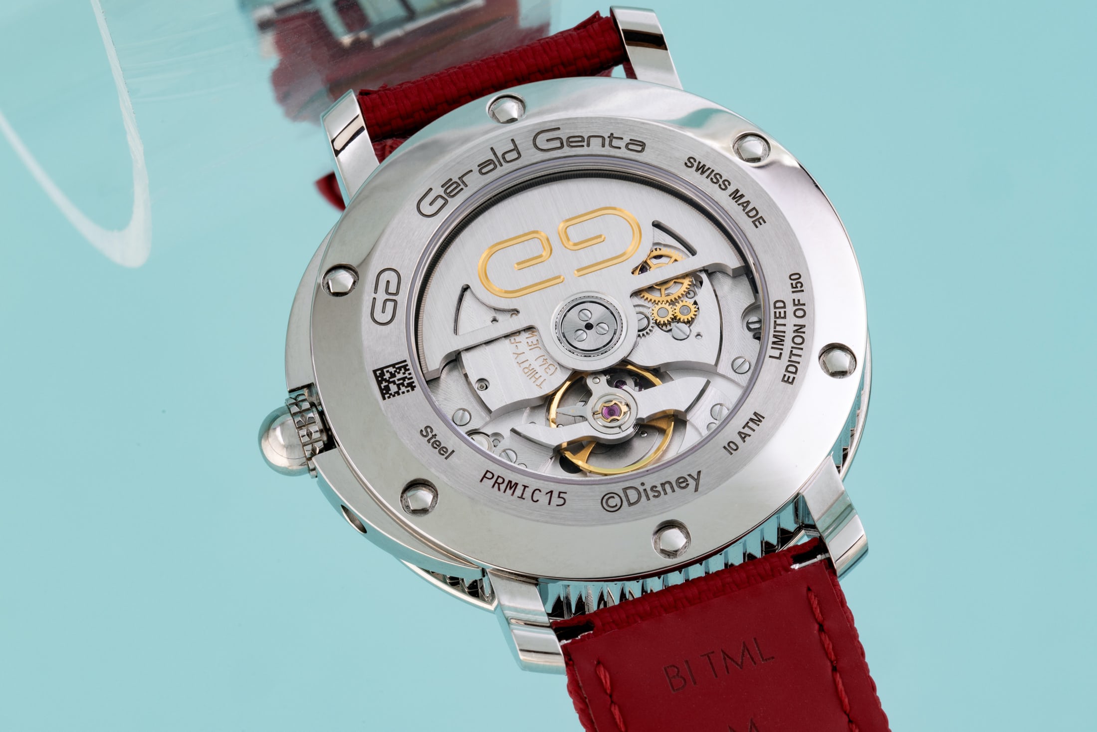 Bulgari Gérald Genta Arena Retrograde With Smiling Disney Mickey Mouse caseback and movement