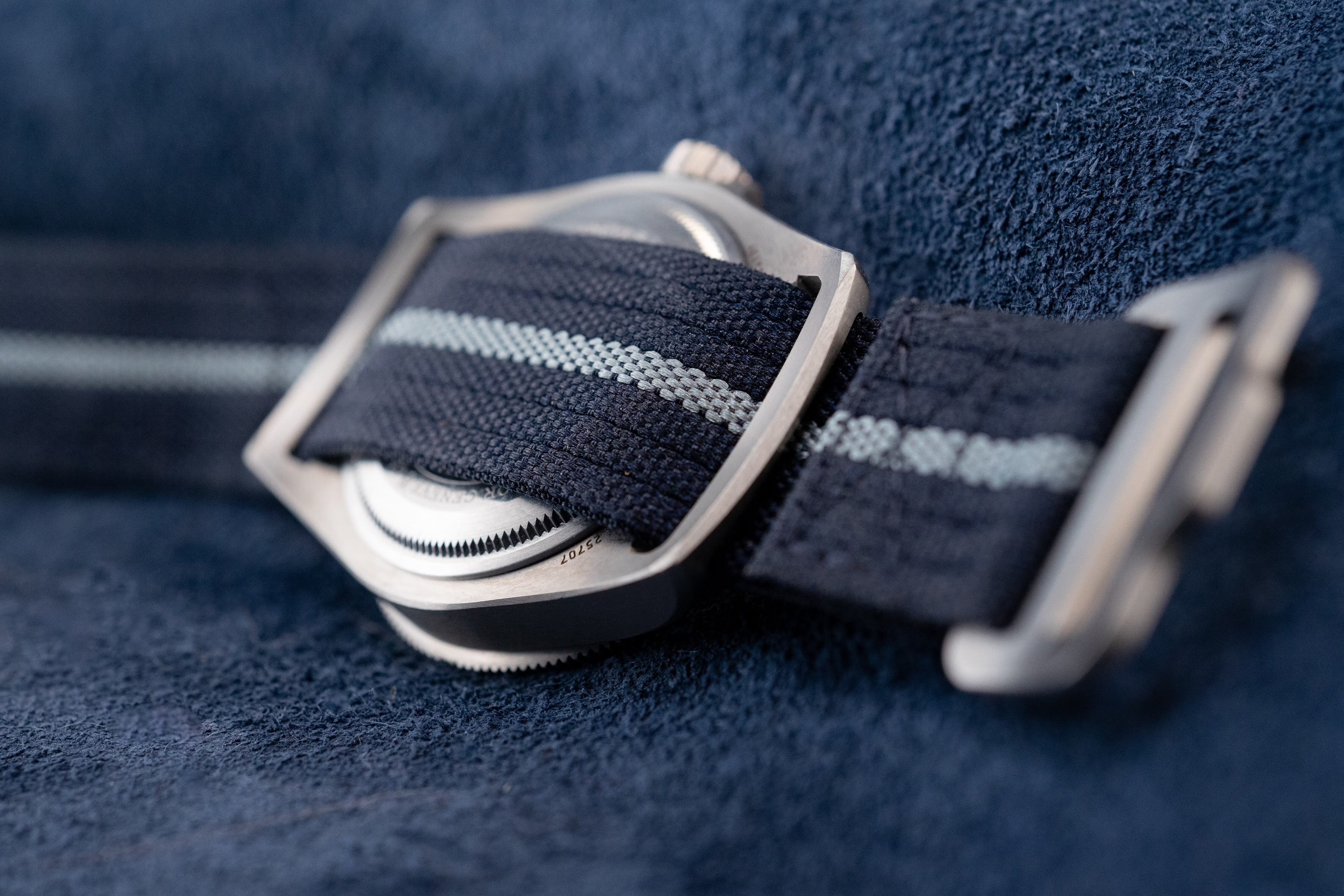 The caseback and fixed spring bars of the Tudor Pelagos FXD.