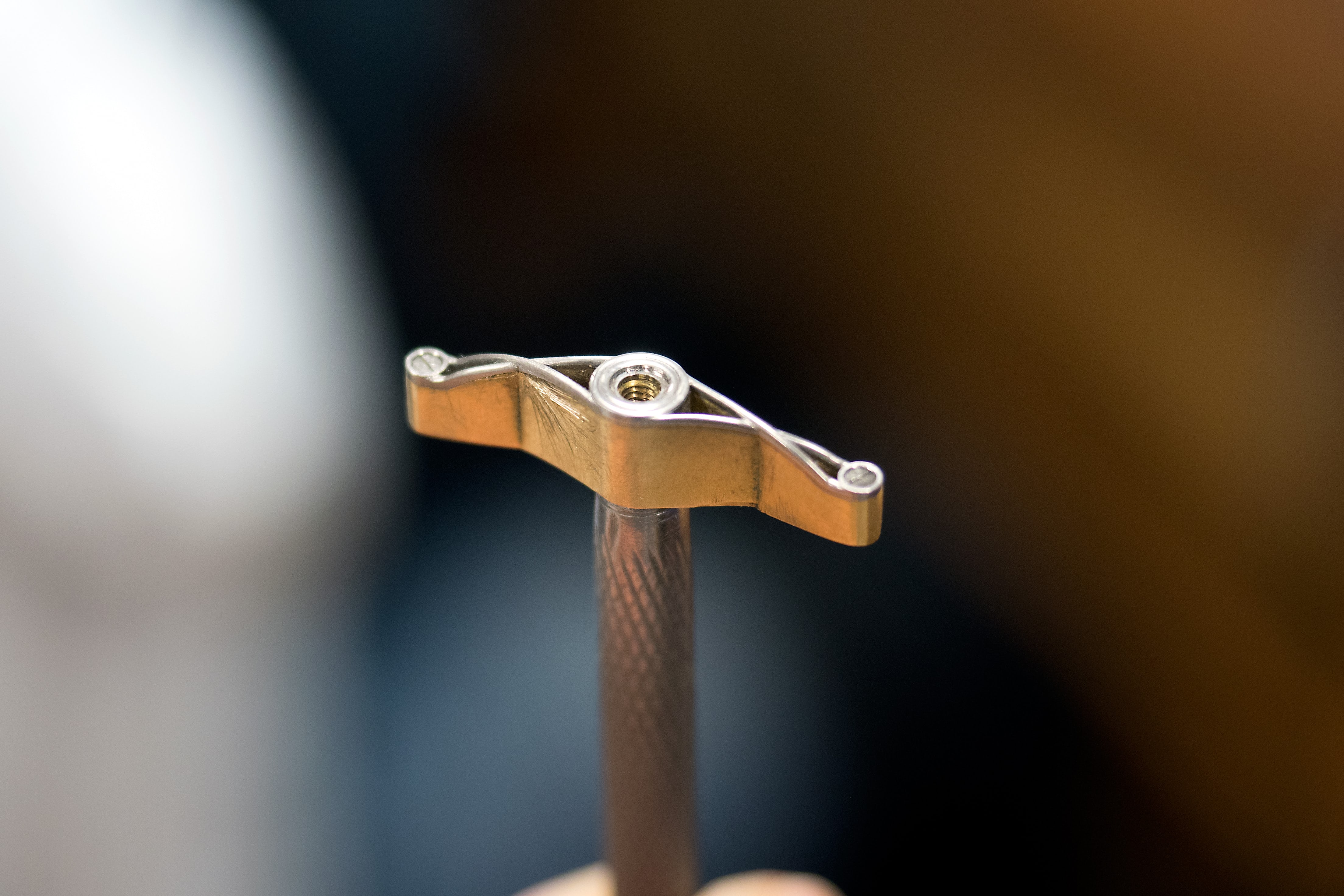Partially finished tourbillon bridge, Montblanc Exotourbillon Rattrapante