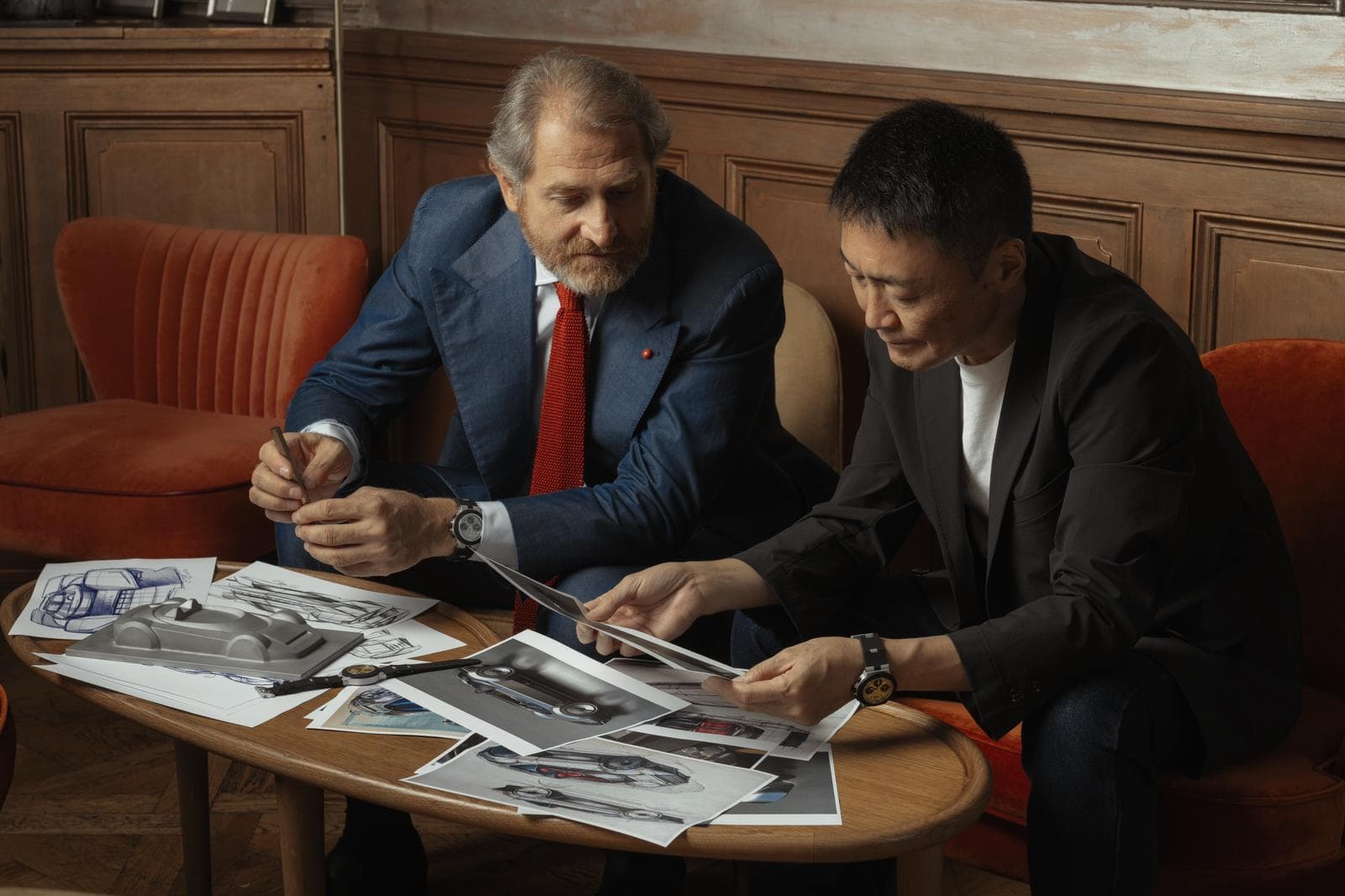 ブルガリのファブリツィオ・ボナマッサ・スティリアーニ氏とポリフォニー・デジタルの山内 一典氏。