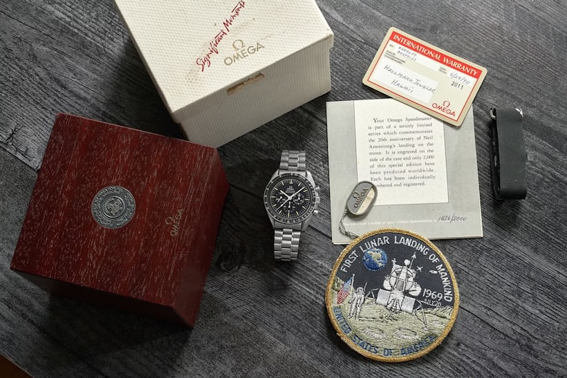 A 1989 Omega Speedmaster Professional '20th Anniversary' Ref. 145.0022.101 with box and papers