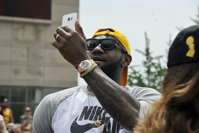 LeBron James wearing a Rolex Day-Date. 