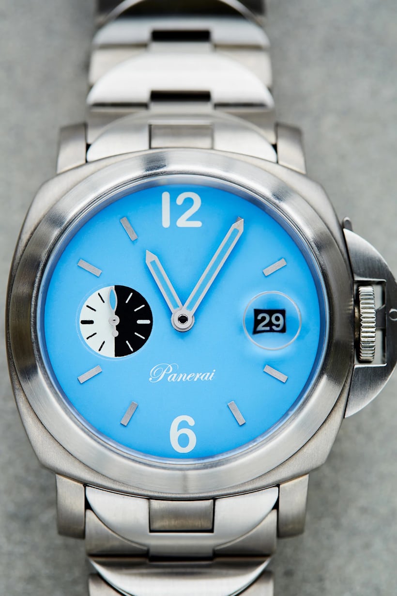 a panerai with blue dial