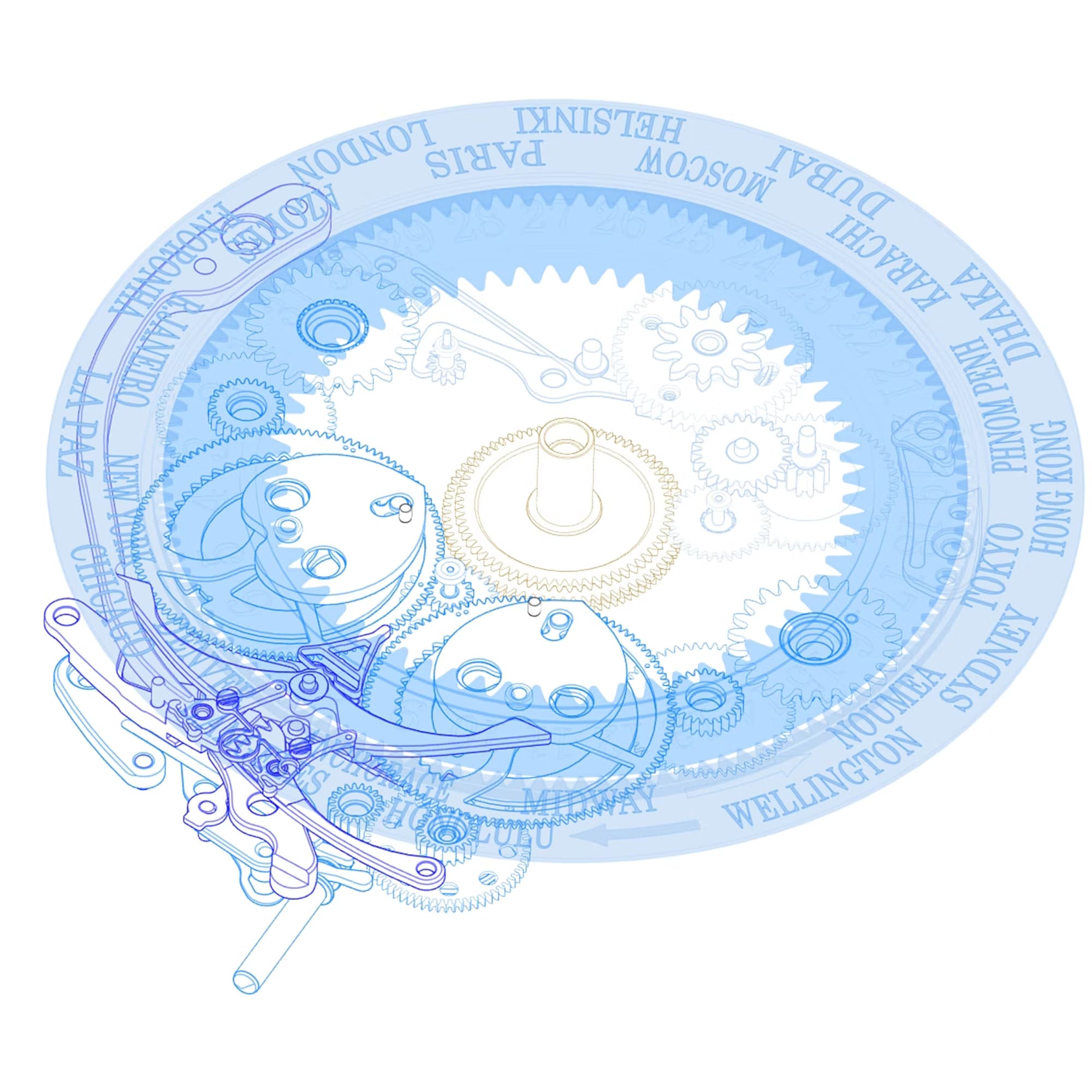 Breguet Hora Mundi under the dial work