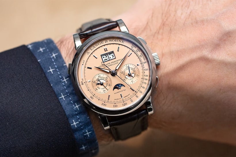 Lange Datograph watch on a wrist